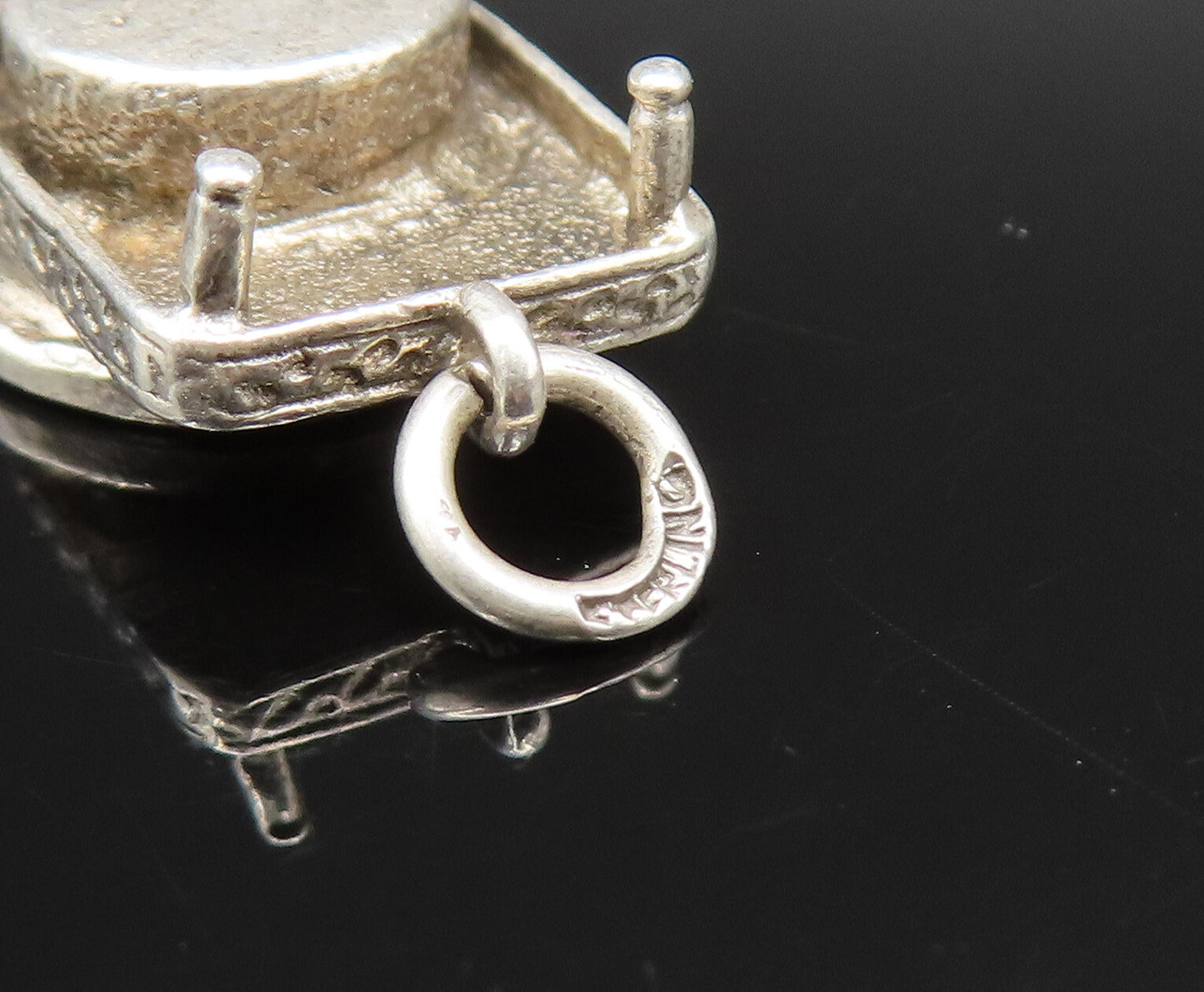 925 Sterling Silver Vintage Roulette Game Wheel Table Pendant PT21197
