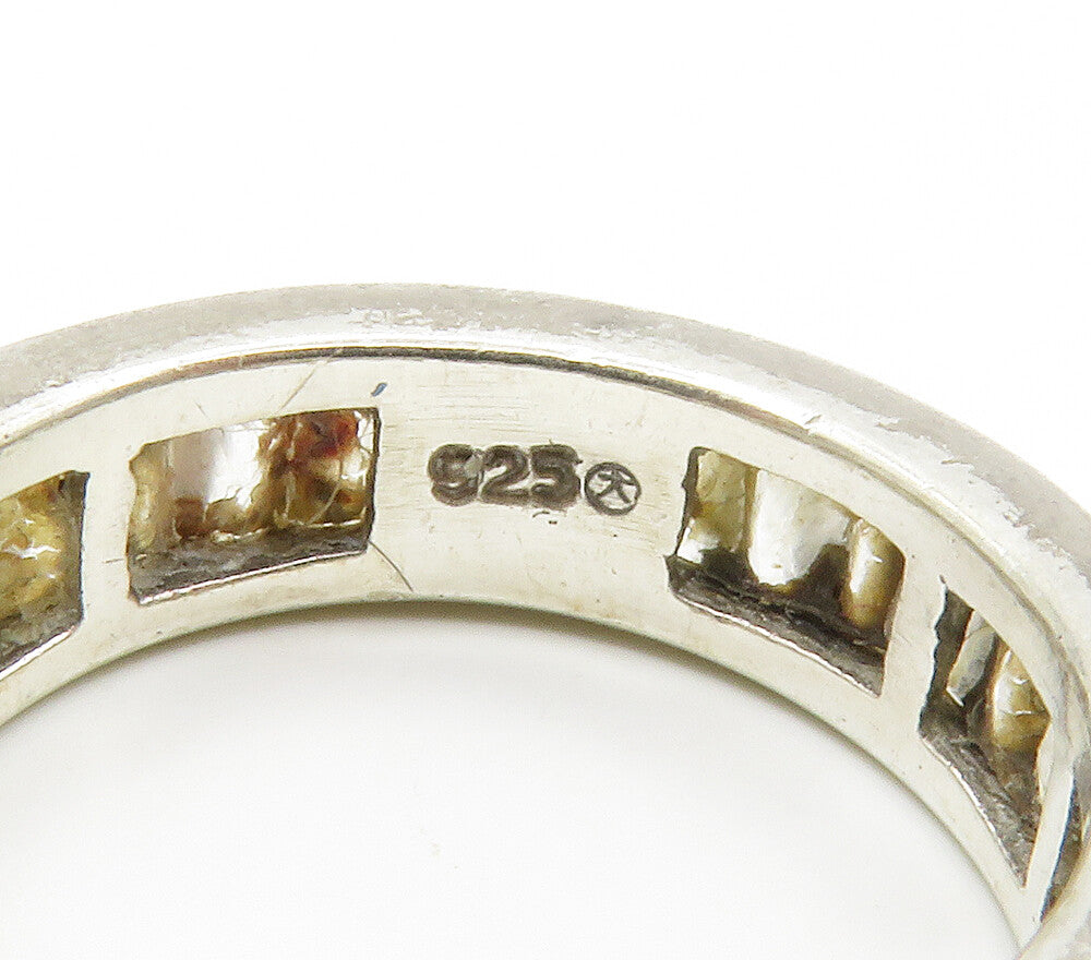 925 Sterling Silver Cubic Zirconia Shiny Eternity Band Ring Sz 7 RG15033