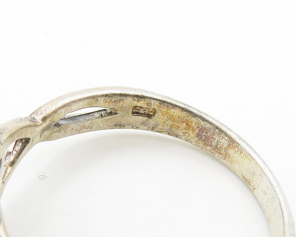 925 Sterling Silver Vintage Shiny Open Knot Design Band Ring Sz 9 RG19346