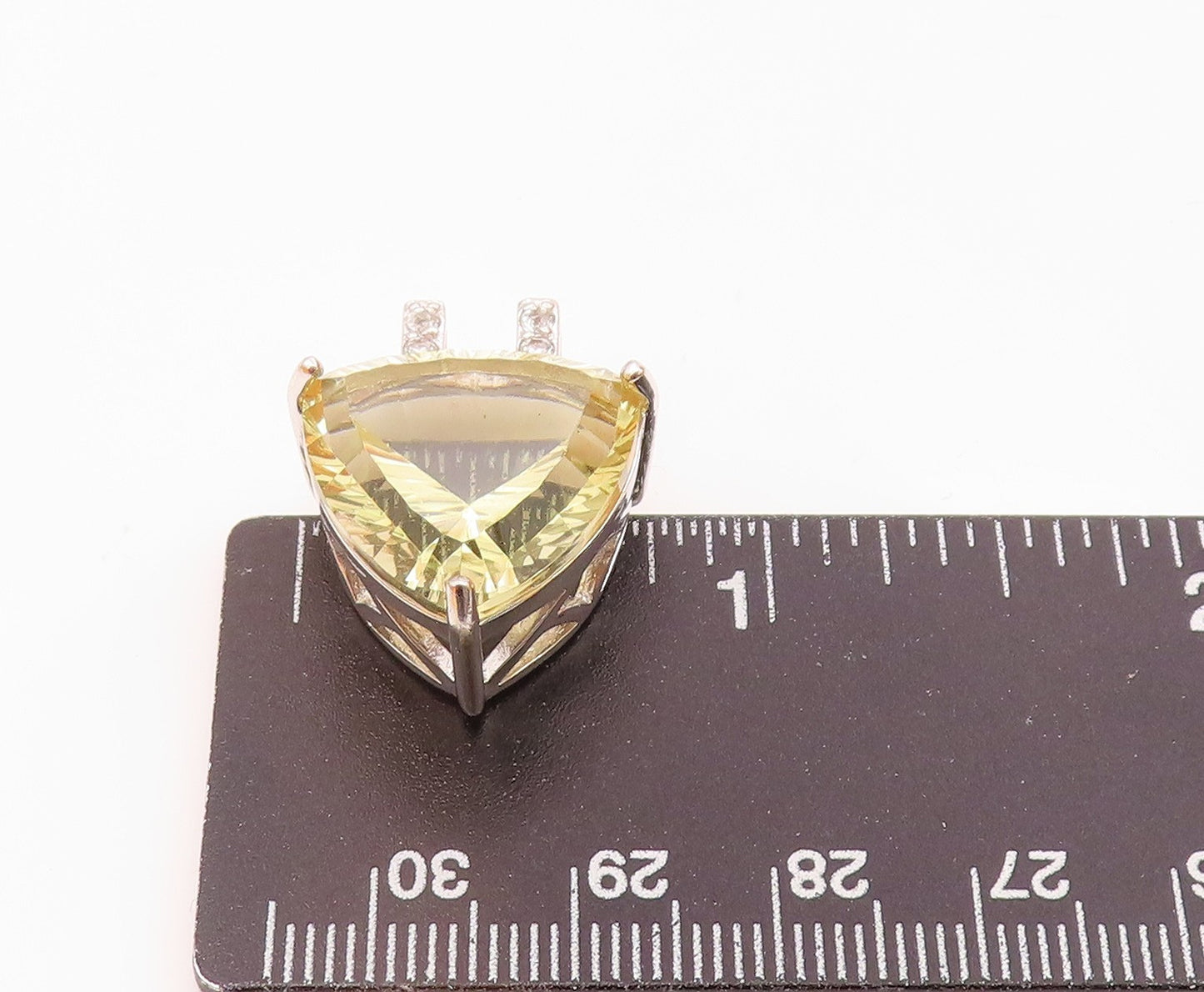925 Silver Vintage Beautiful Fancy Yellow & White Topaz Drop Pendant PT21453
