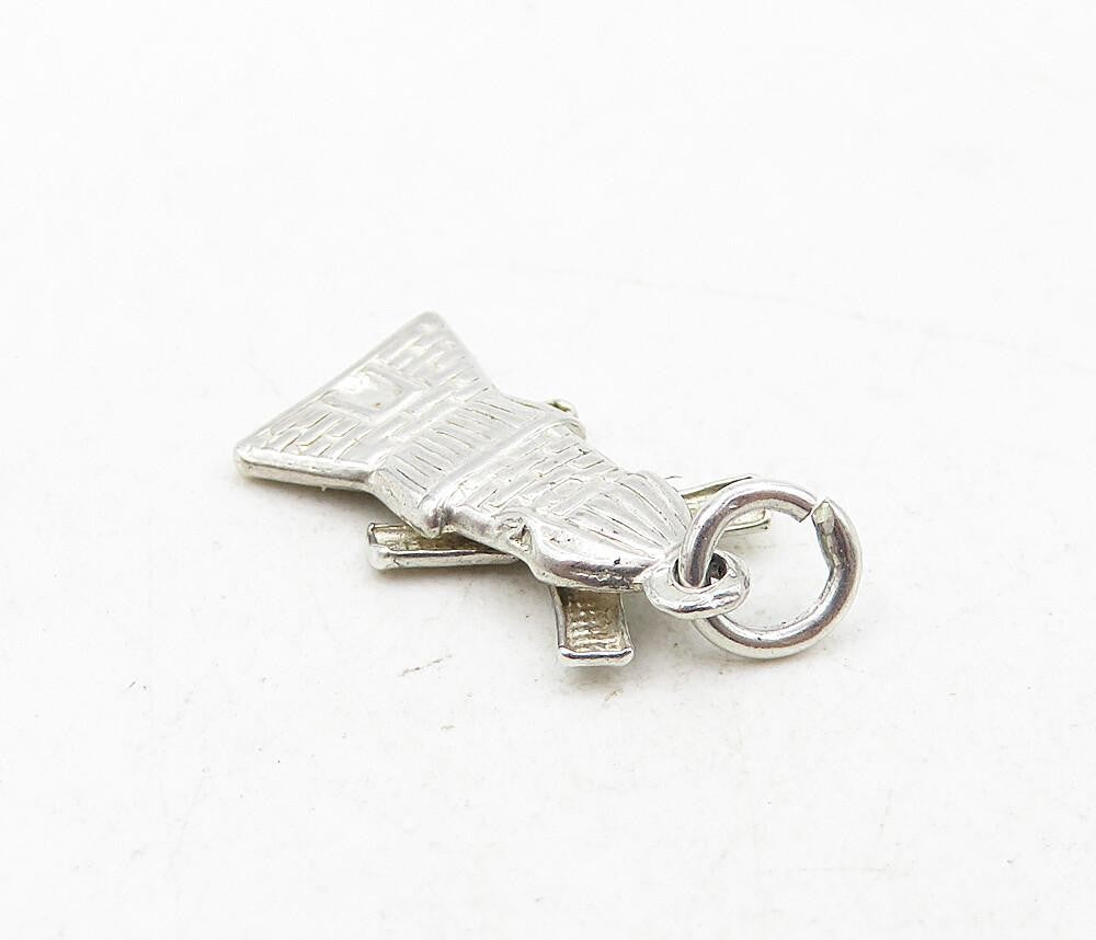 925 Sterling Silver Vintage Shiny Petite Wind Mill Motif Drop Pendant PT6839