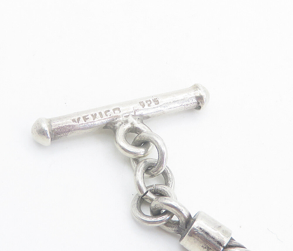MEXICO 925 Sterling Silver Vintage Twist Bar Link Chain Bracelet BT3402