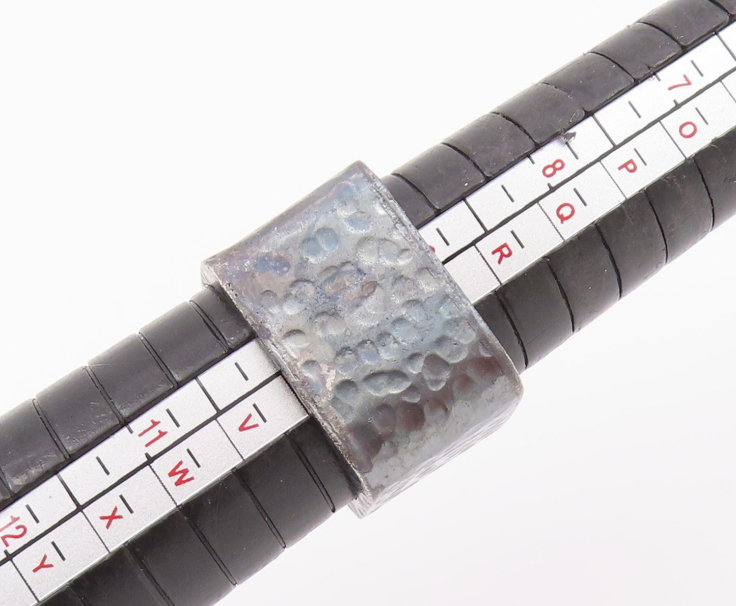 925 Sterling Silver Vintage Ring ROXELANA Dark Tone Round Gemstone Sz 10 RG33023