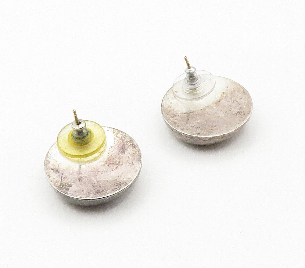 925 Sterling Silver Vintage Dark Tone Hollow Swirl Drop Earrings EG7864