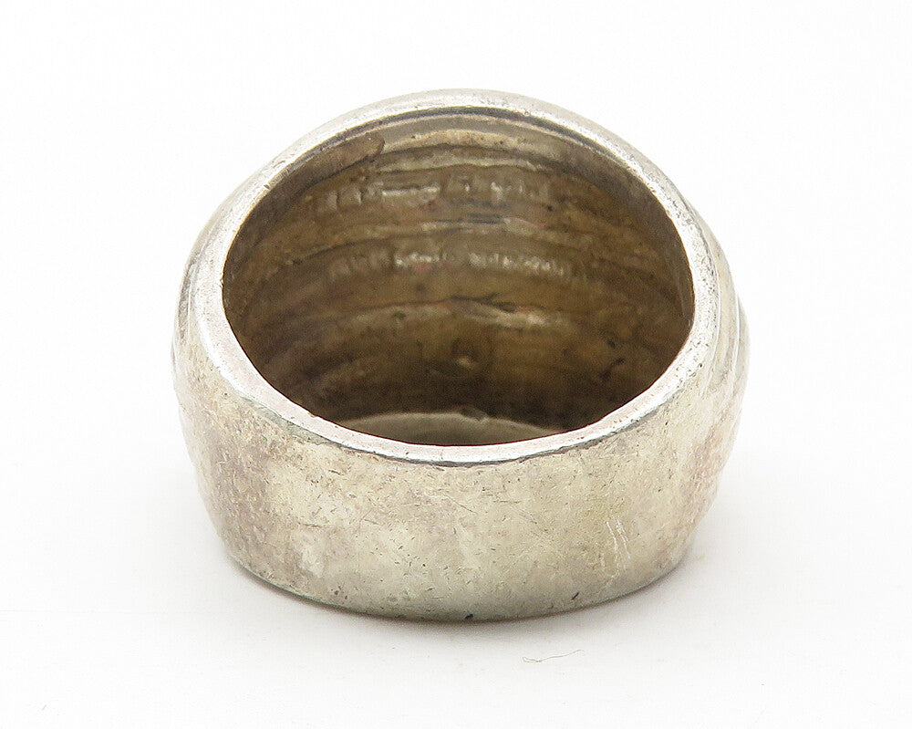 925 Sterling Silver Vintage Smooth Fluted Dome Design Band Ring Sz 8 RG11530