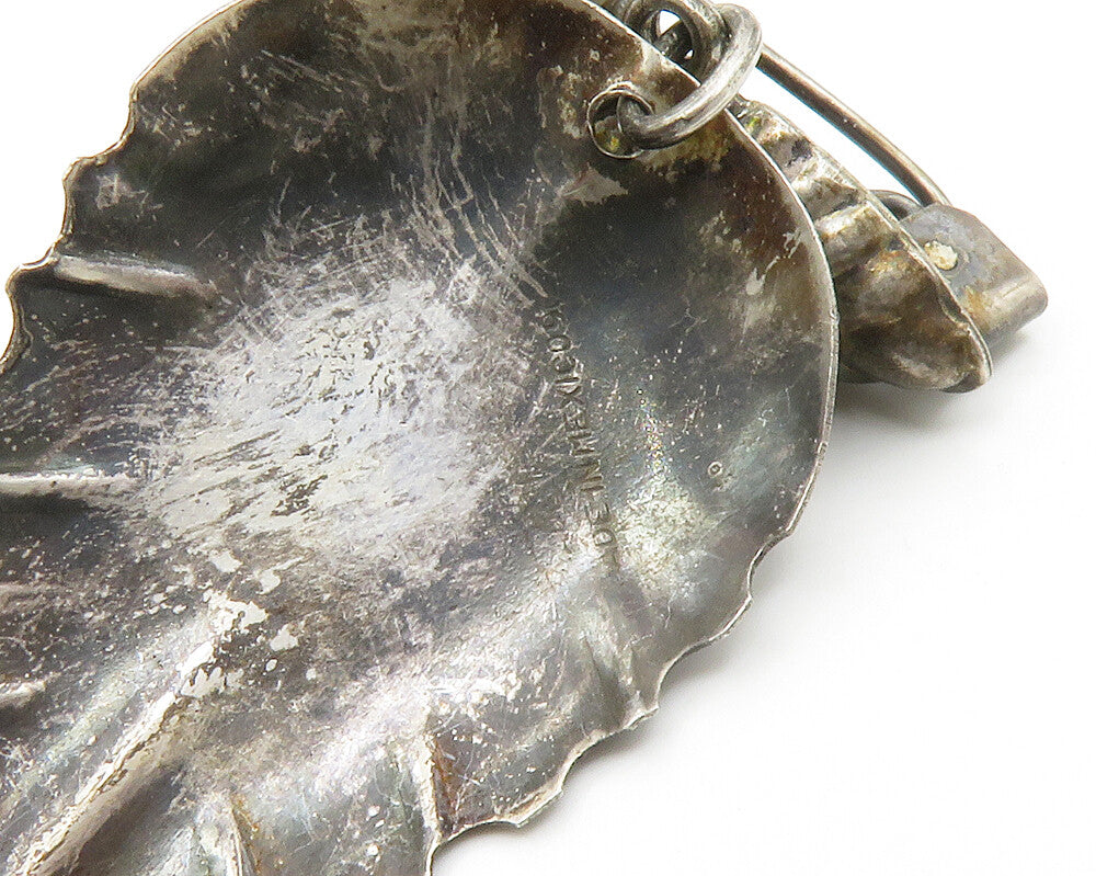 MEXICO 925 Sterling Silver Vintage Dark Tone Grape Bunch Brooch Pin BP5752