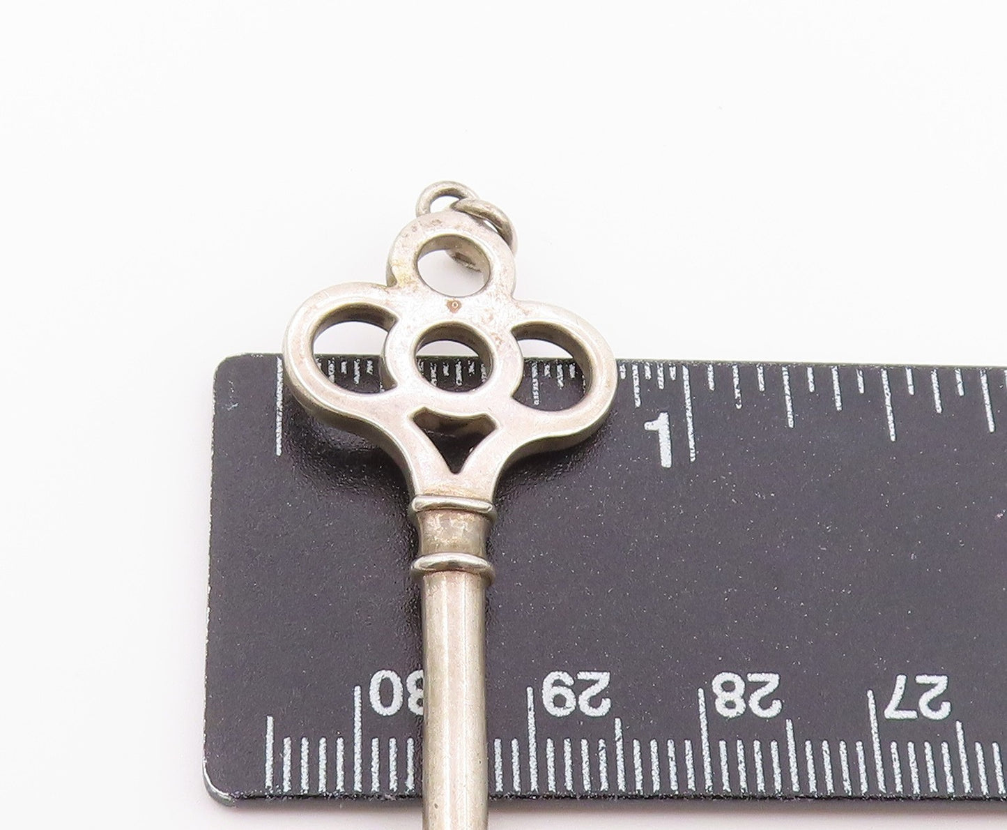 925 Sterling Silver Vintage Pendant TIFFANY & CO Classic Skeleton Key PT26448