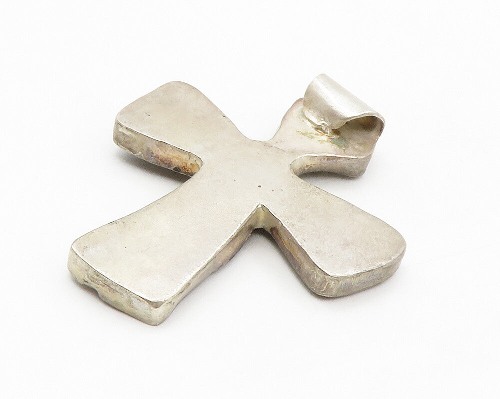 925 Sterling Silver Vintage Antique Religious Cross Dark Tone Pendant PT10725
