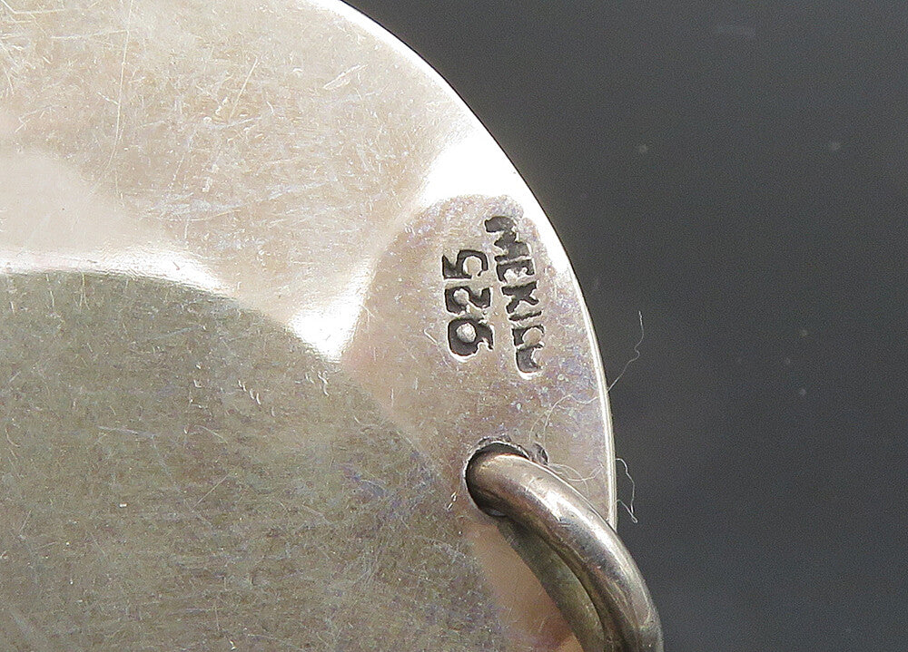 MEXICO 925 Sterling Silver Vintage Shiny Smooth Dog Tag Pendant PT16215