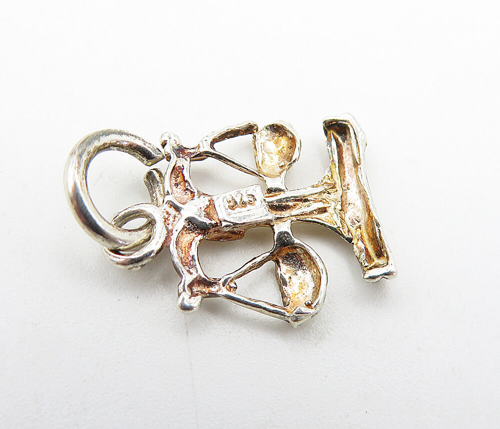 925 Sterling Silver Vintage Petite Shiny Balancing Scales Pendant PT4918