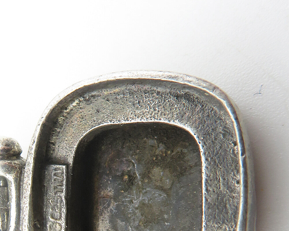 925 Sterling Silver Vintage Oxidized Fluted Border Square Pendant PT9232