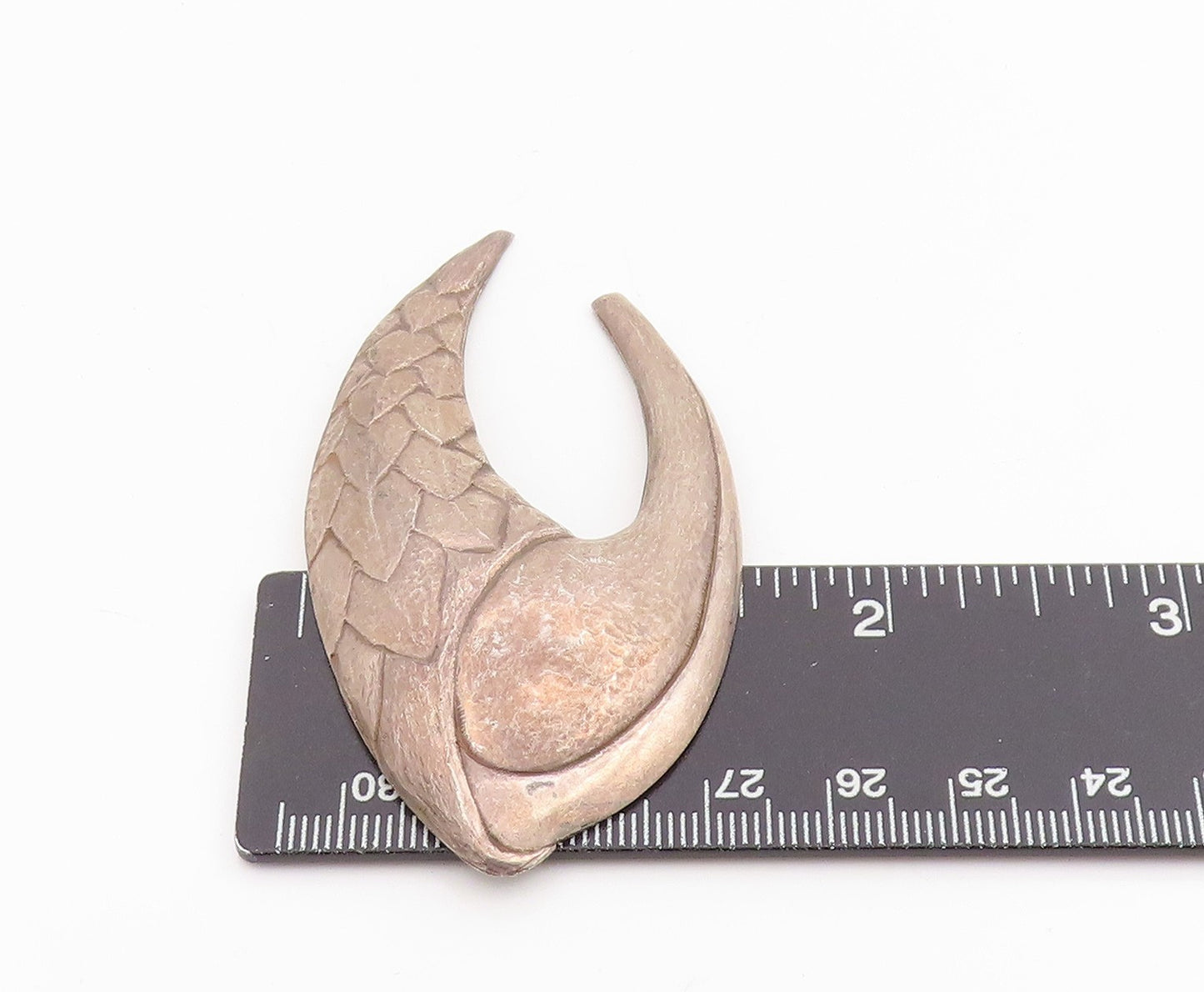 925 Sterling Silver Vintage Brooch Modernist Goblin King's Amulet Pin BP11975