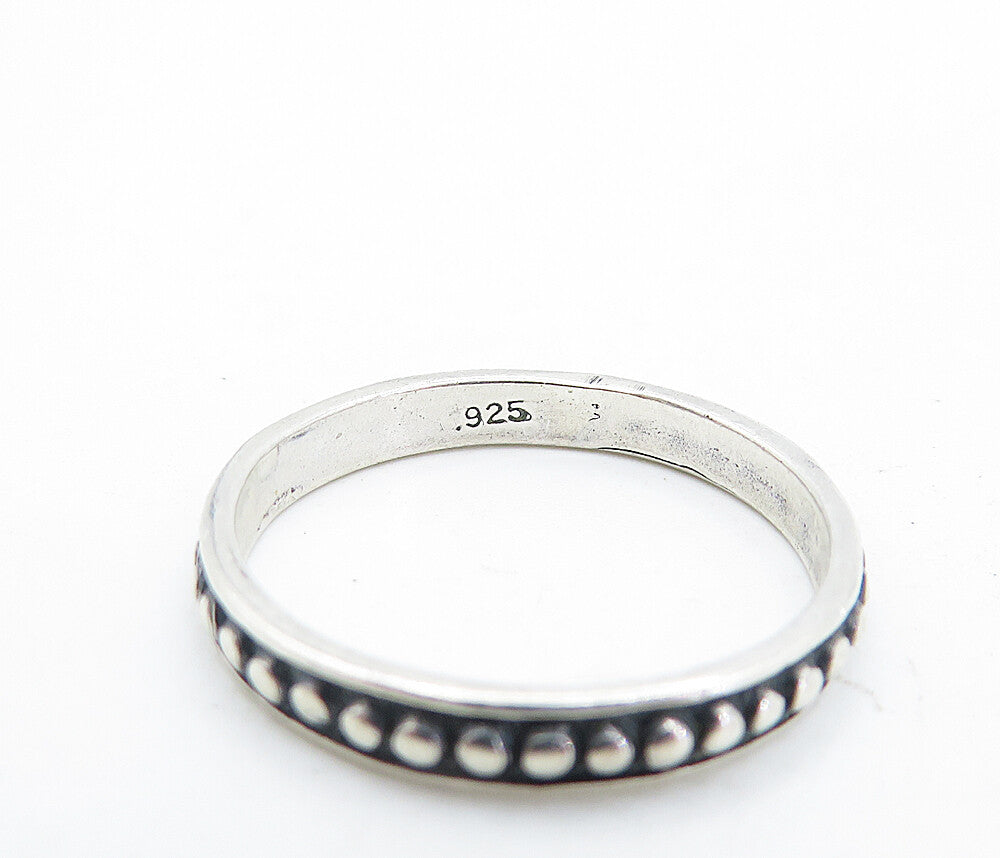 SHUBE 925 Silver Vintage Oxidized Circle Pattern Thin Band Ring Sz 7 RG6423