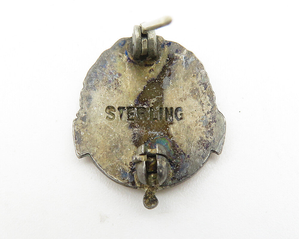 925 Sterling Silver Vintage Petite Enamel Scholarship Brooch Pin BP4202