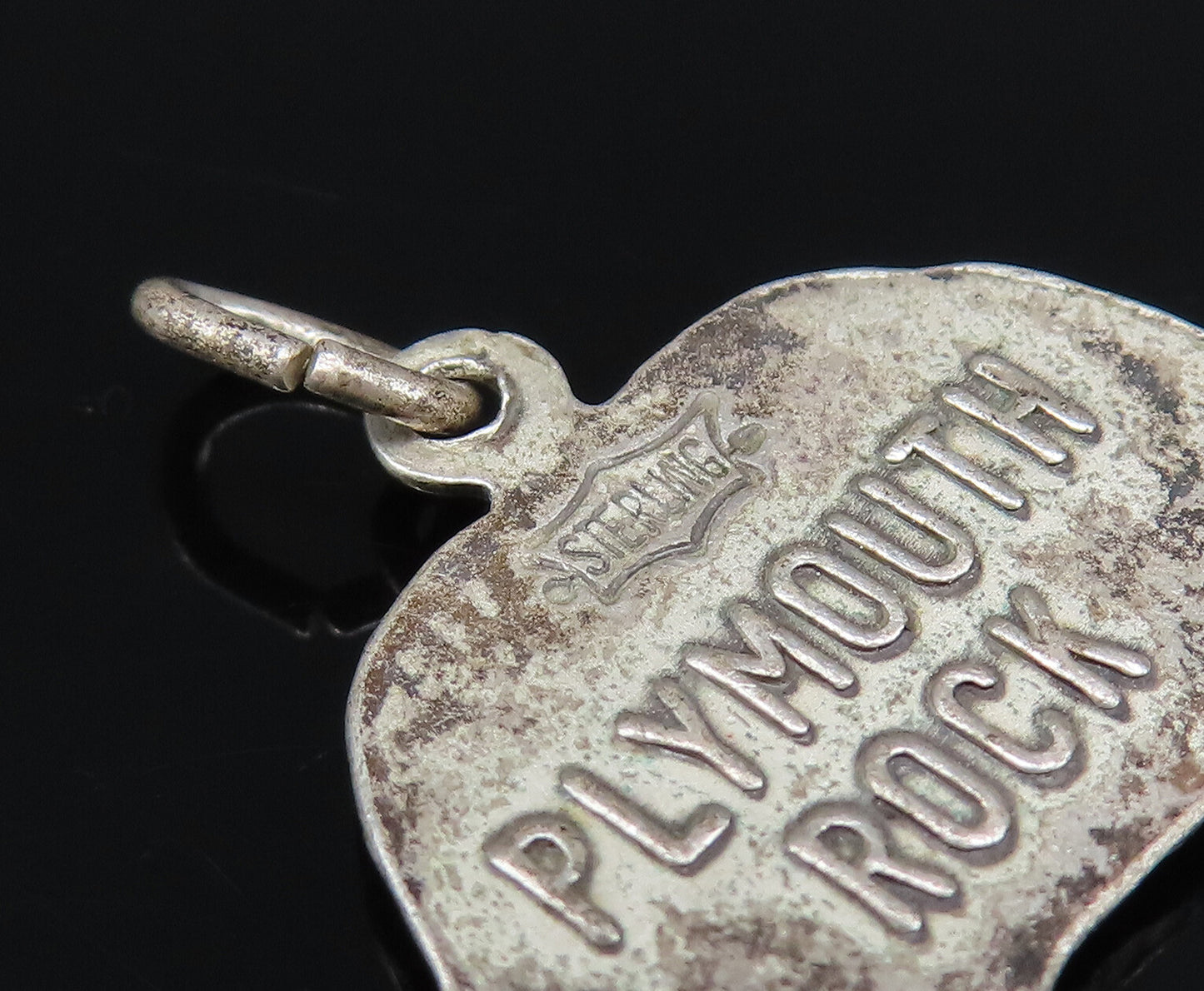 925 Sterling Silver Vintage 1620 Plymouth Rock Medal Charm Pendant PT21530