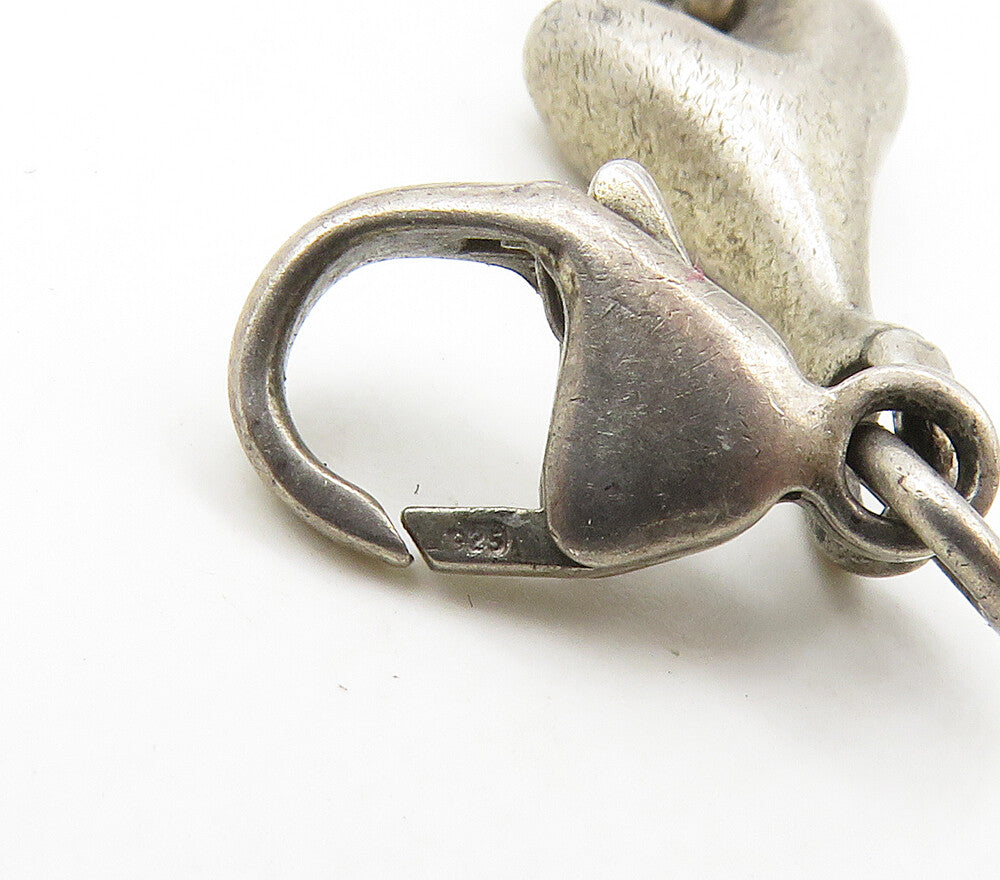 925 Sterling Silver Vintage Dark Tone Smooth Y Link Chain Bracelet BT6453