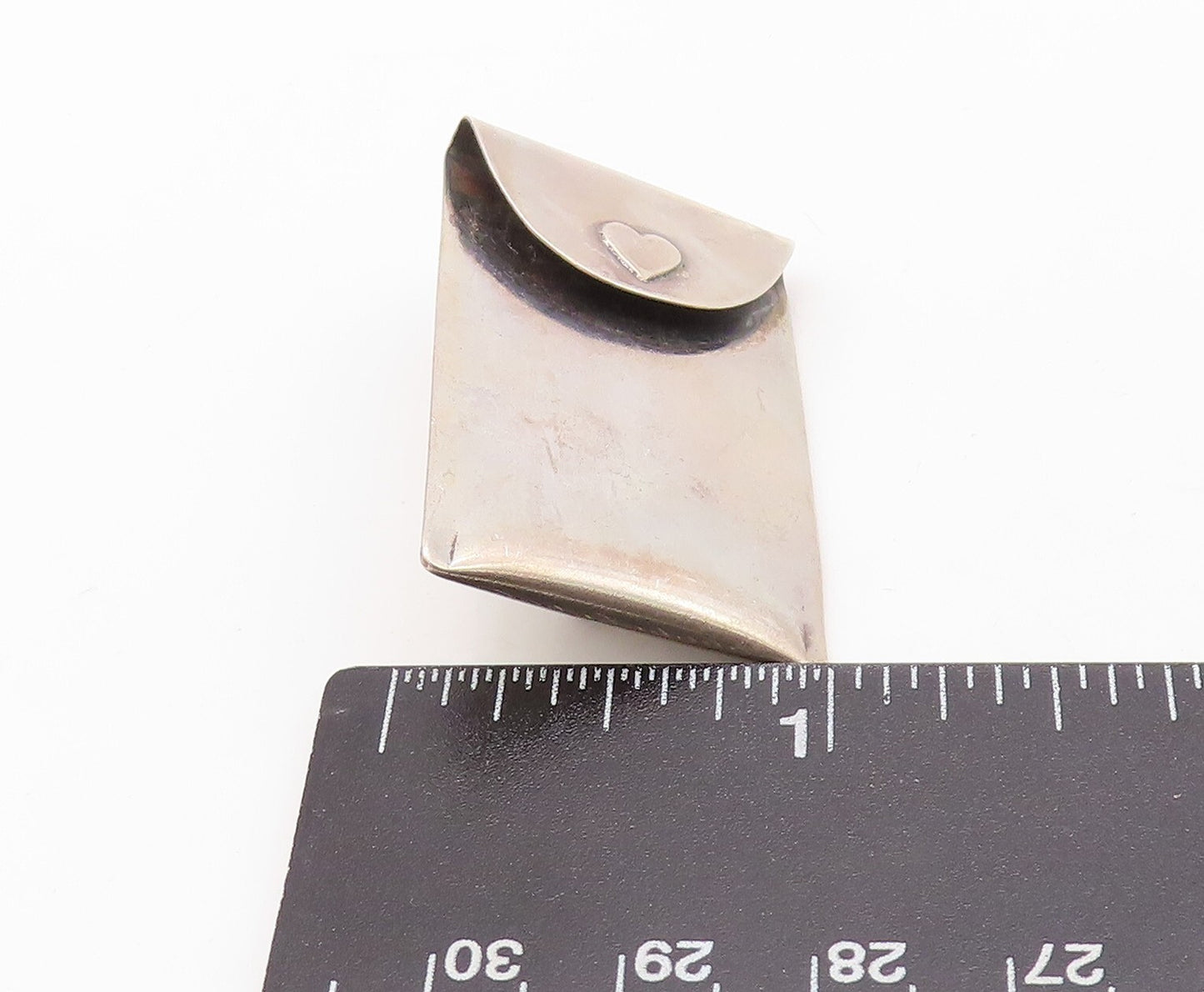 925 Sterling Silver Vintage Brooch Pin Designer Cutout Love Letter BP11288