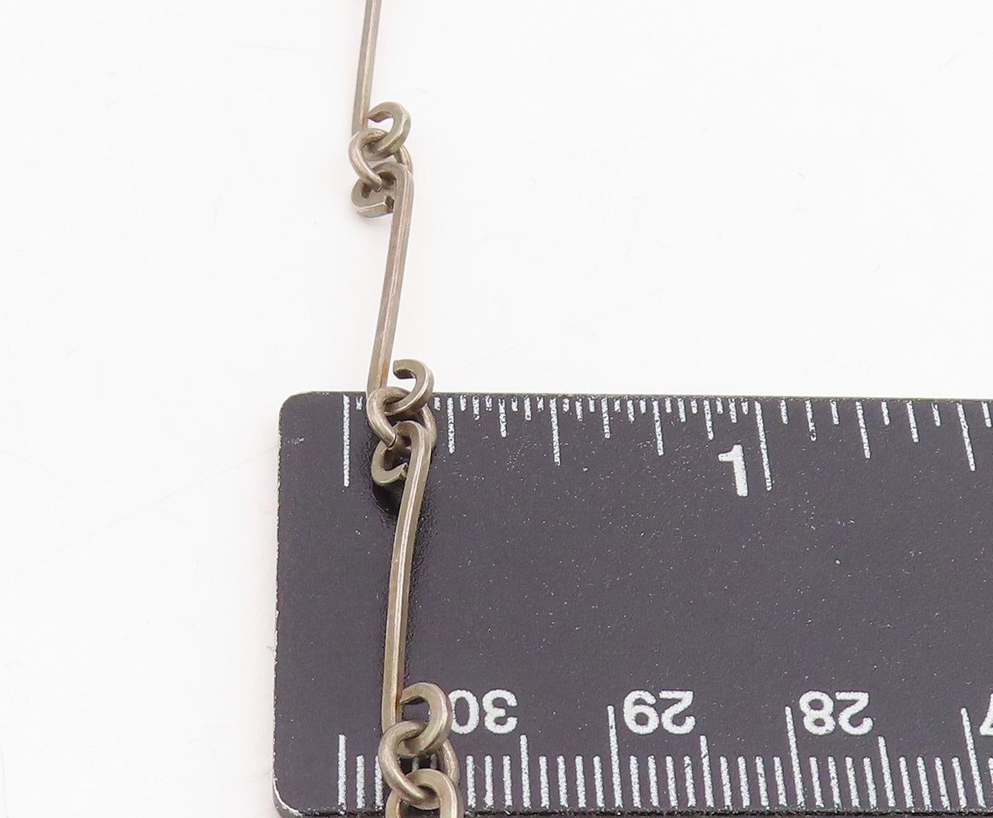 925 Sterling Silver Vintage Necklace ISRAEL Linked Loop Chandelier Chain NE4759