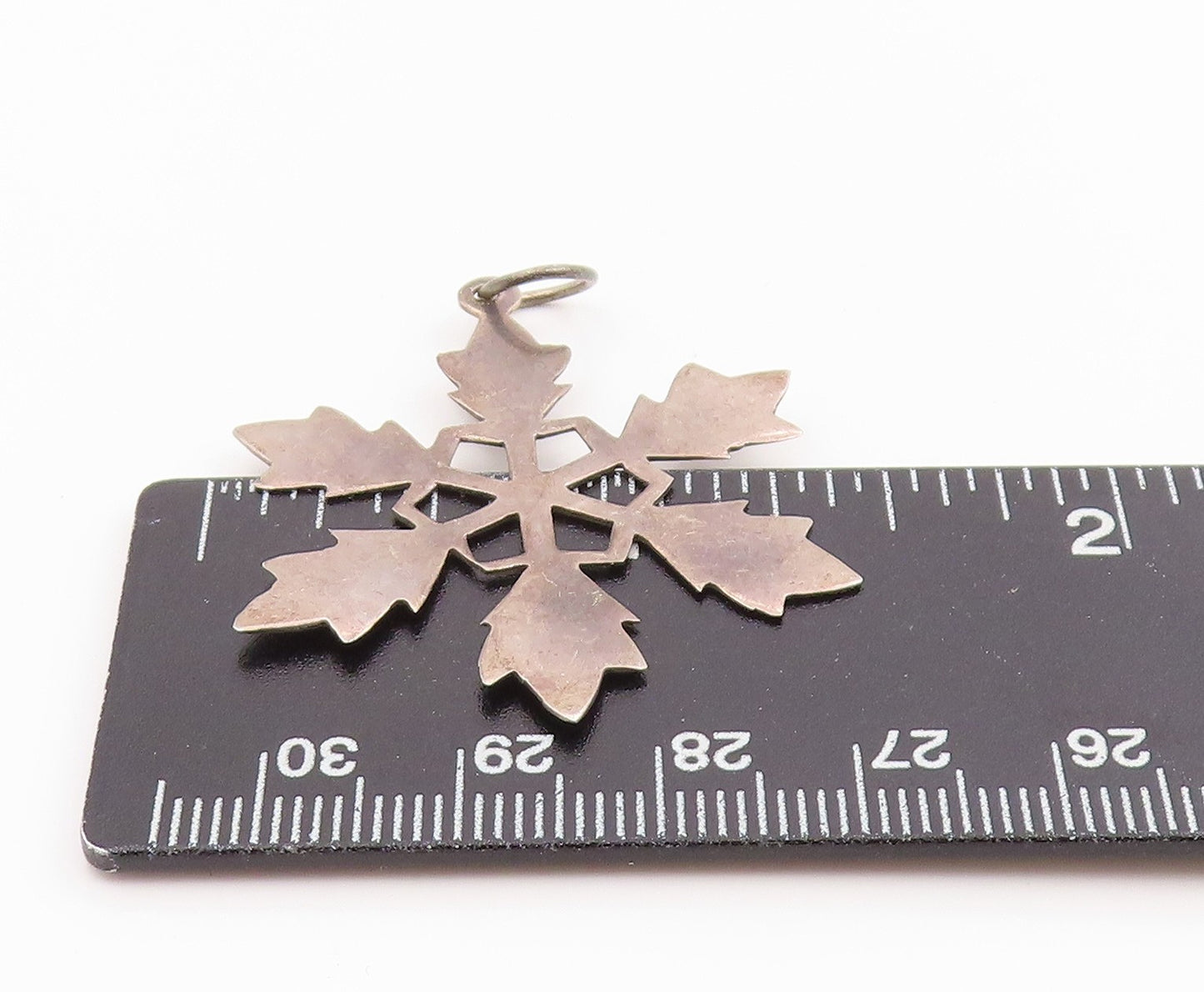 925 Sterling Silver Vintage Pendant Minimalist Snowflake Cutout Charm PT26062