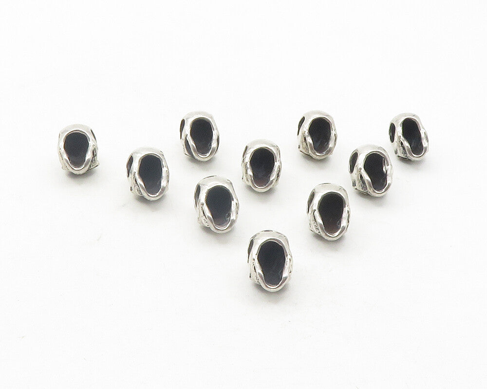 925 Sterling Silver Vintage Lot Of 11 Shiny Skull Head Slide Pendants PT9513