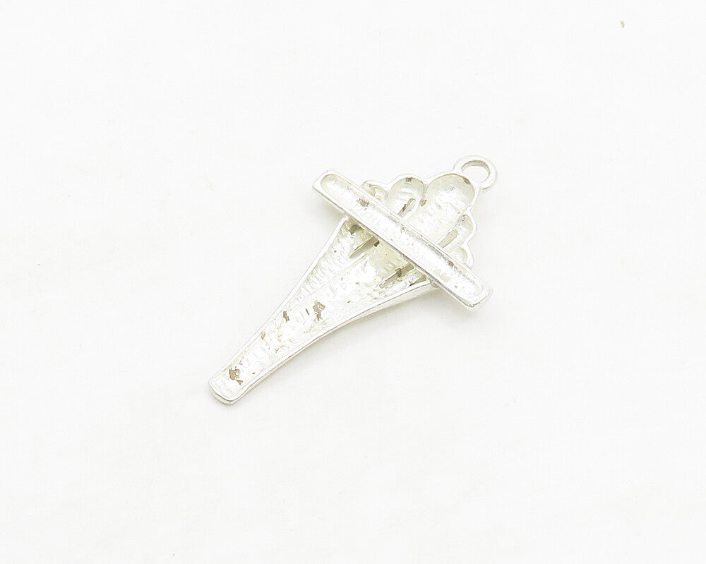 925 Sterling Silver Vintage Shiny Smooth Religious Cross Pendant PT15235