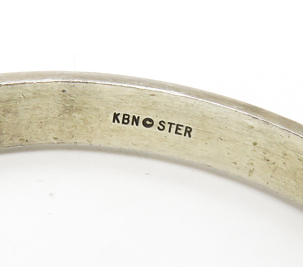 KABANA 925 Sterling Silver Vintage Oxidized Patterned Cuff Bracelet BT5857