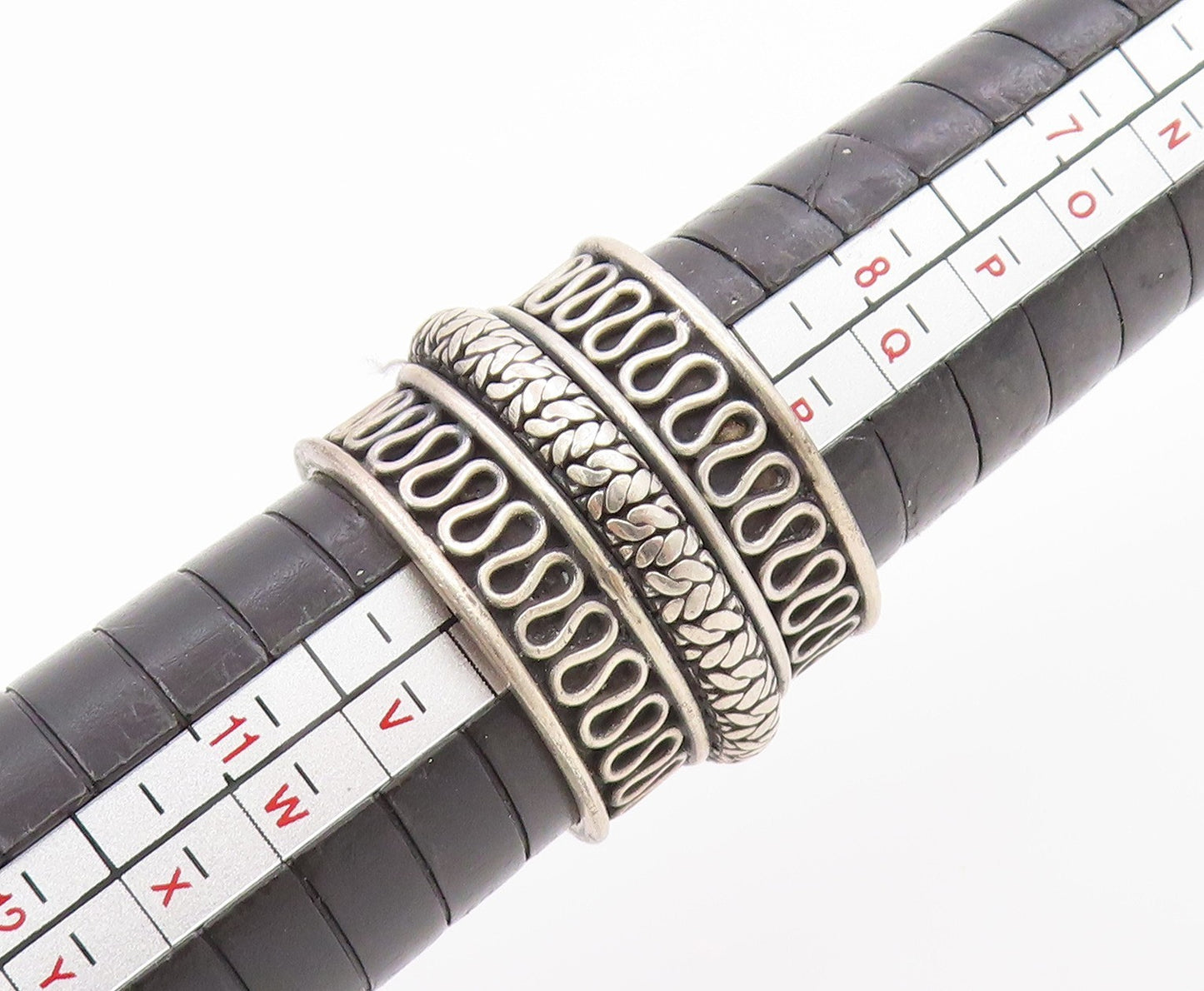 925 Sterling Silver Vintage Ring SUARTI BALI Rope Pattern Band Sz 9.5 RG36102