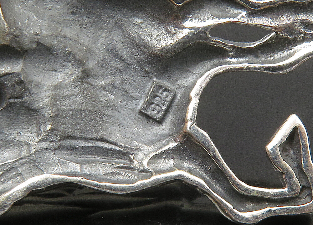 925 Sterling Silver Vintage Galloping Horse Animal Motif Pendant PT18299