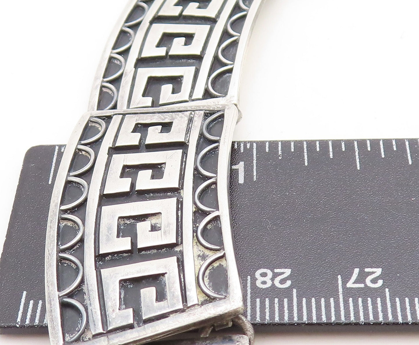 TAXCO MEXICO 925 Sterling Silver Vintage Designer Large Chain Necklace NE1194