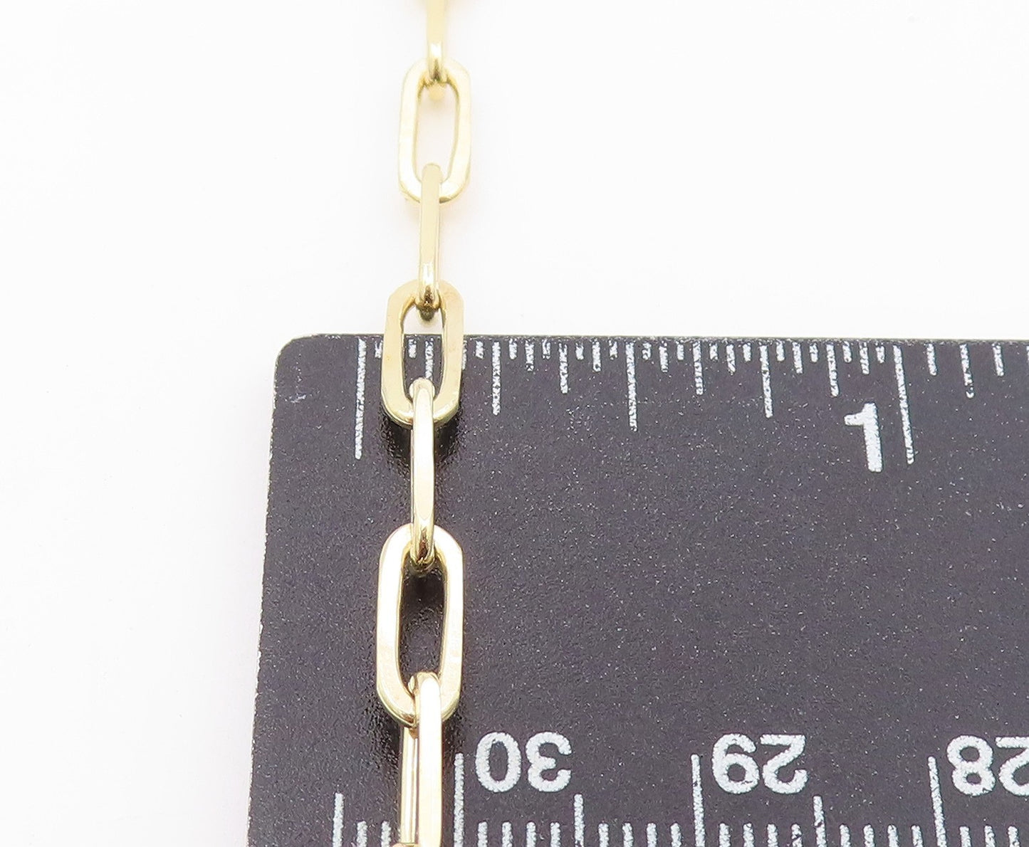 925 Sterling Silver Vintage Necklace Gold Plated Classic Paperclip Chain NE4933
