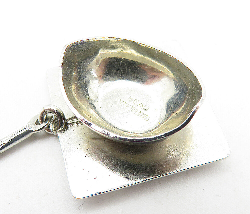 BEAU 925 Sterling Silver Vintage Shiny Graduation Cap Motif Pendant PT4022