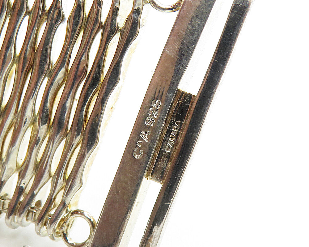 DAVID SIGAL 925 Sterling Silver Vintage Shiny Bar Link Chain Bracelet BT6758