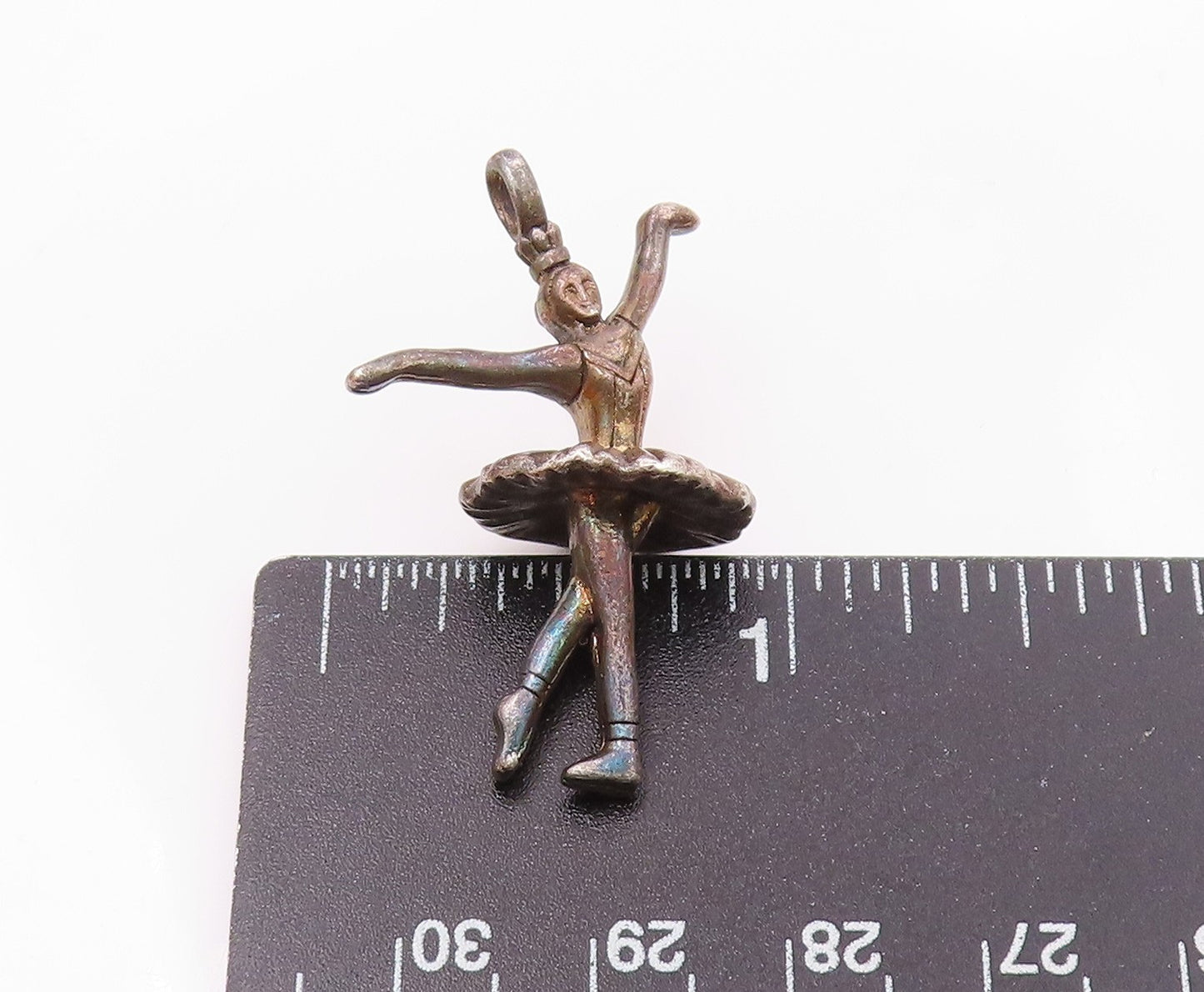 925 Sterling Silver Vintage Dark Tone Ballet Dancer Pendant PT19150