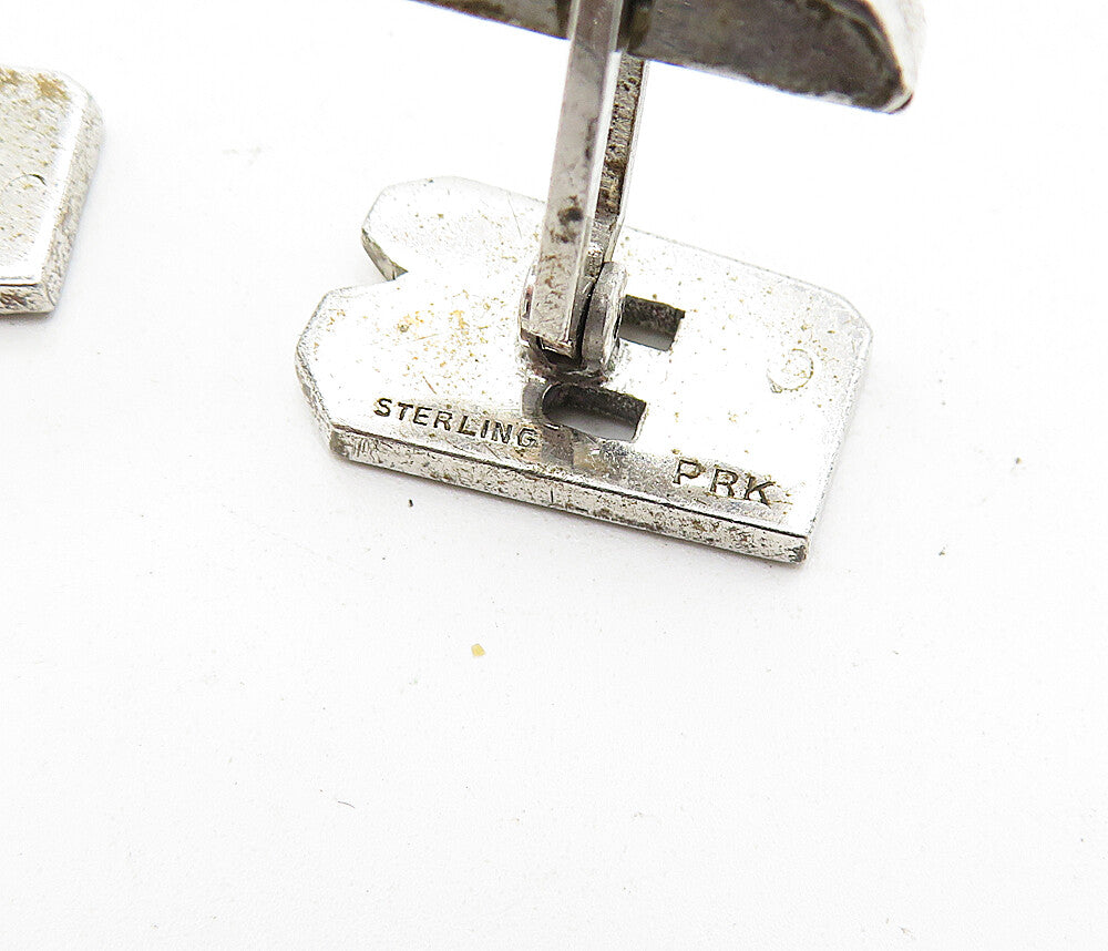 925 Sterling Silver Vintage Sparkling Uppercase B Initial Cuff Links TR1138