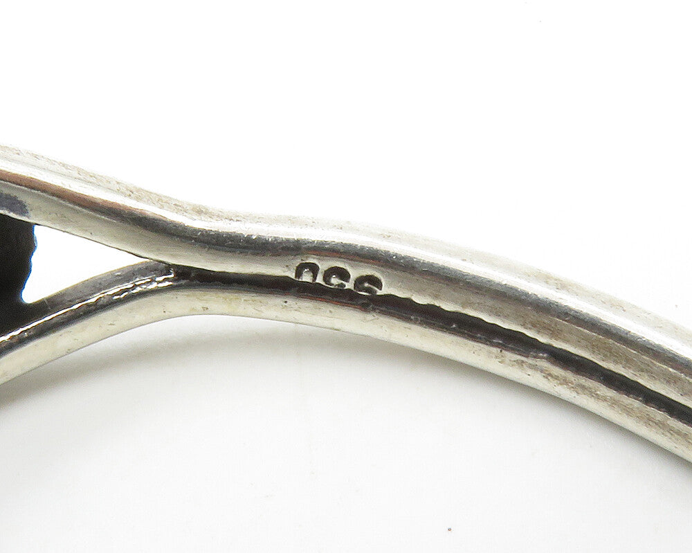 925 Sterling Silver Vintage Open Flower Design Tapered Cuff Bracelet BT5435