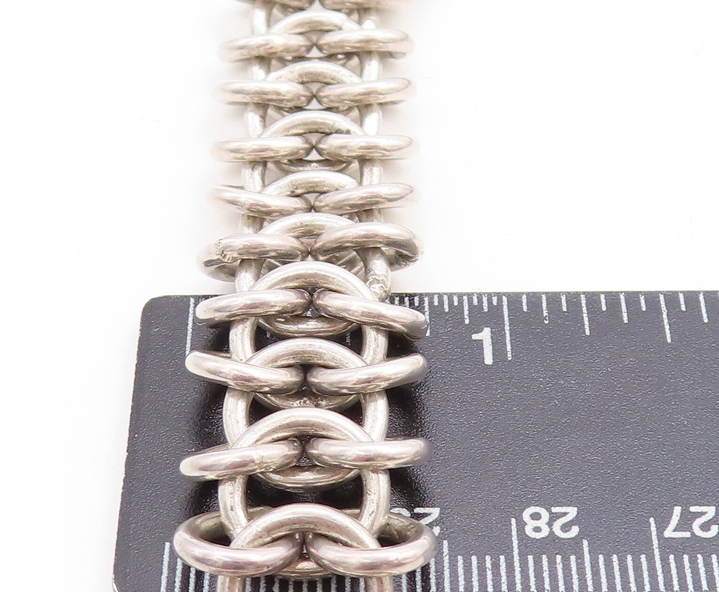 MEXICO 925 Sterling Silver Vintage Minimalist Chunky Chain Necklace NE1767