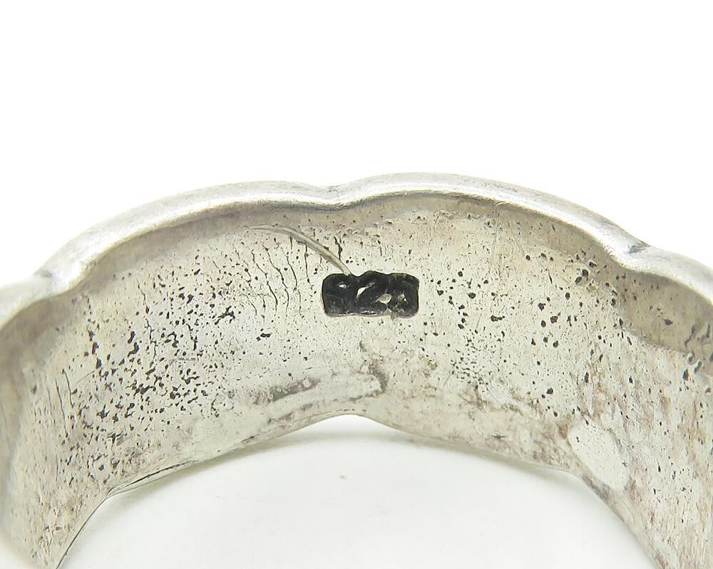 925 Sterling Silver Vintage Oxidized Celtic Knot Band Ring Sz 8 RG11102