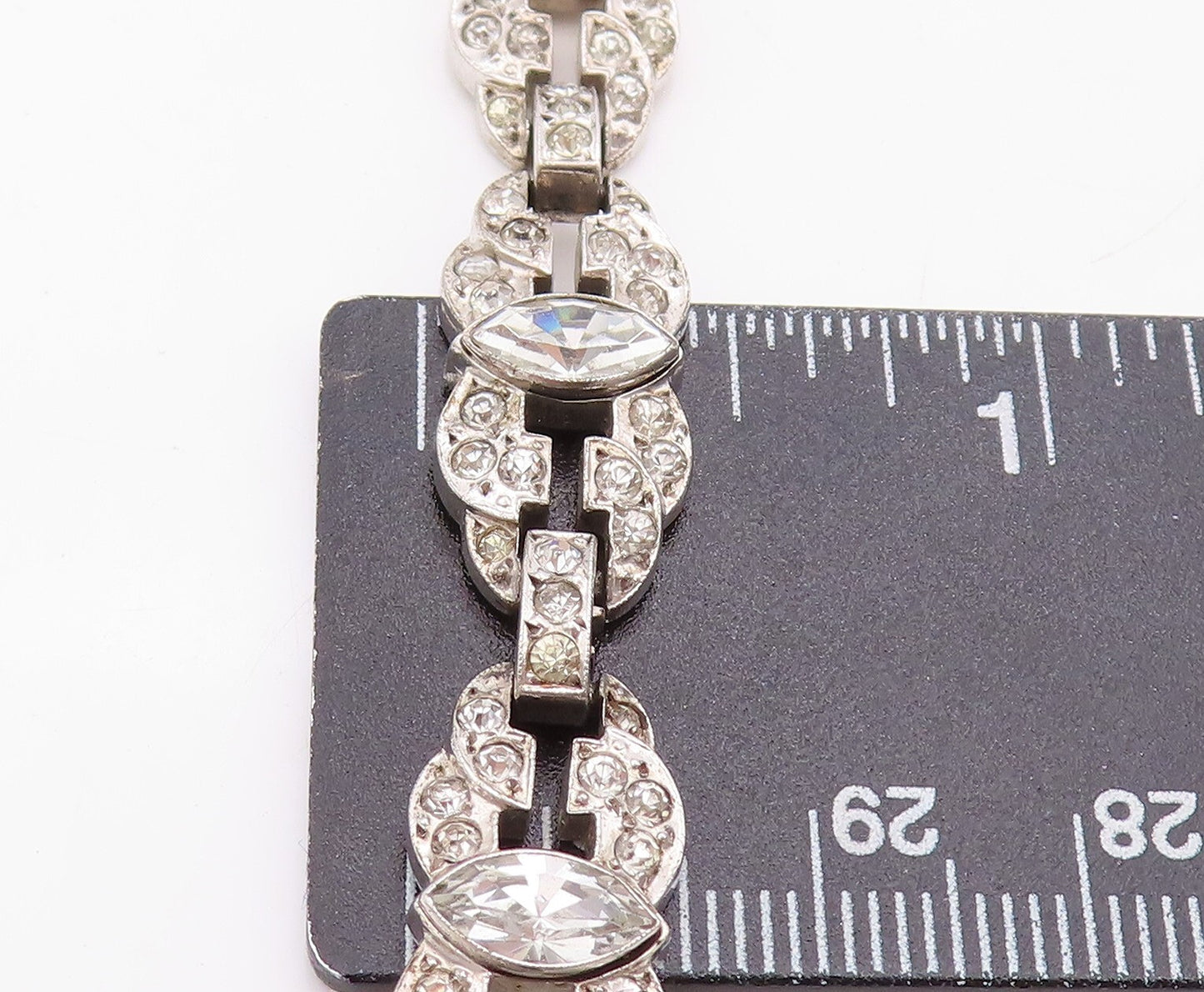 925 Sterling Silver Vintage Necklace Designer Antique Topaz Inlay NE4377