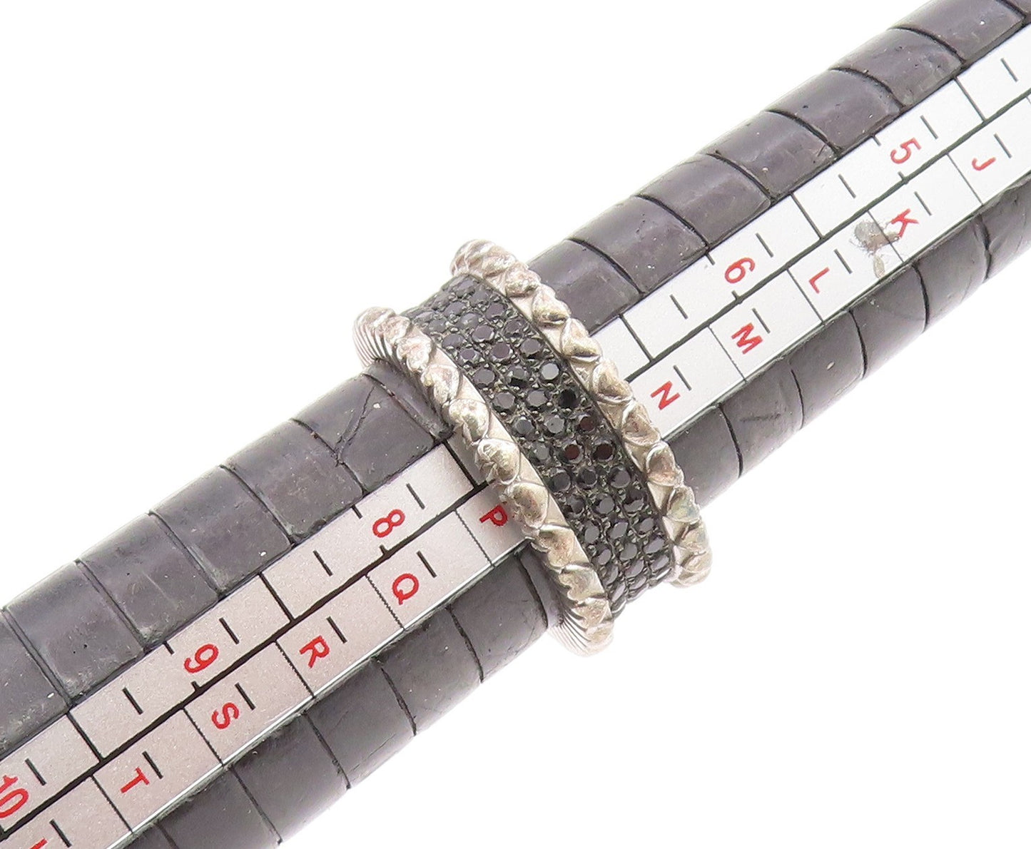 925 Sterling Silver Vintage Ring Spinel Multi Row Eternity Band Sz 7 RG34628