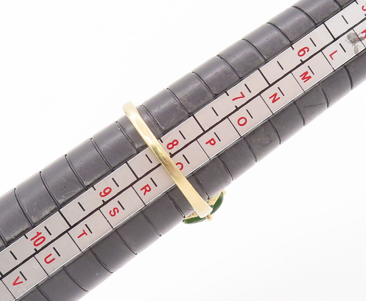 10K GOLD Vintage Ring Marquise Cut Floral Designed Peridot Sz 8 GR751