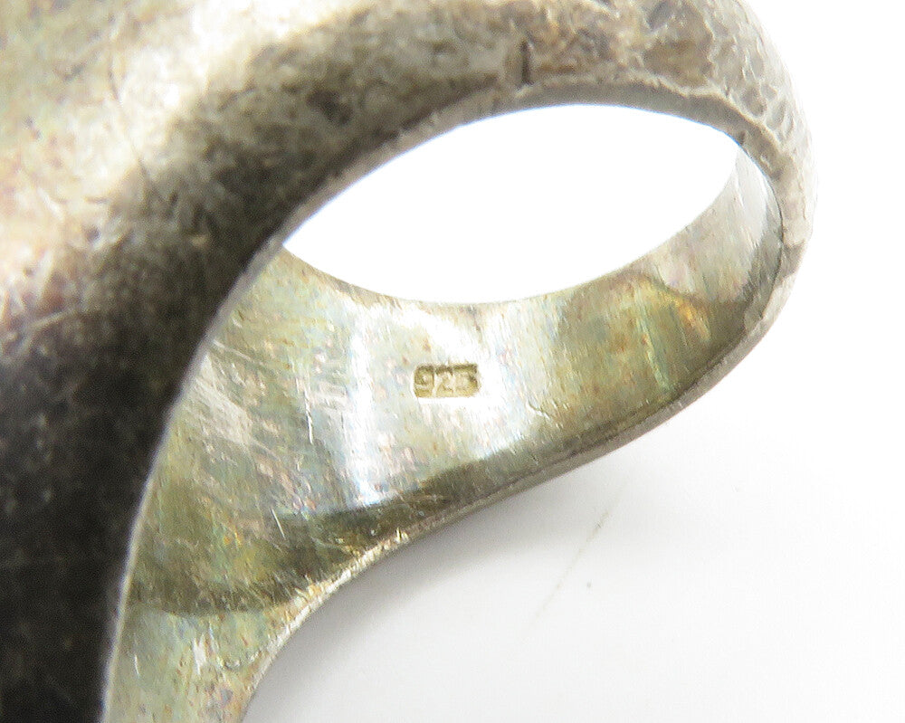 925 Sterling Silver Vintage Sodalite Oval Cocktail Ring Sz 7.5 RG14652