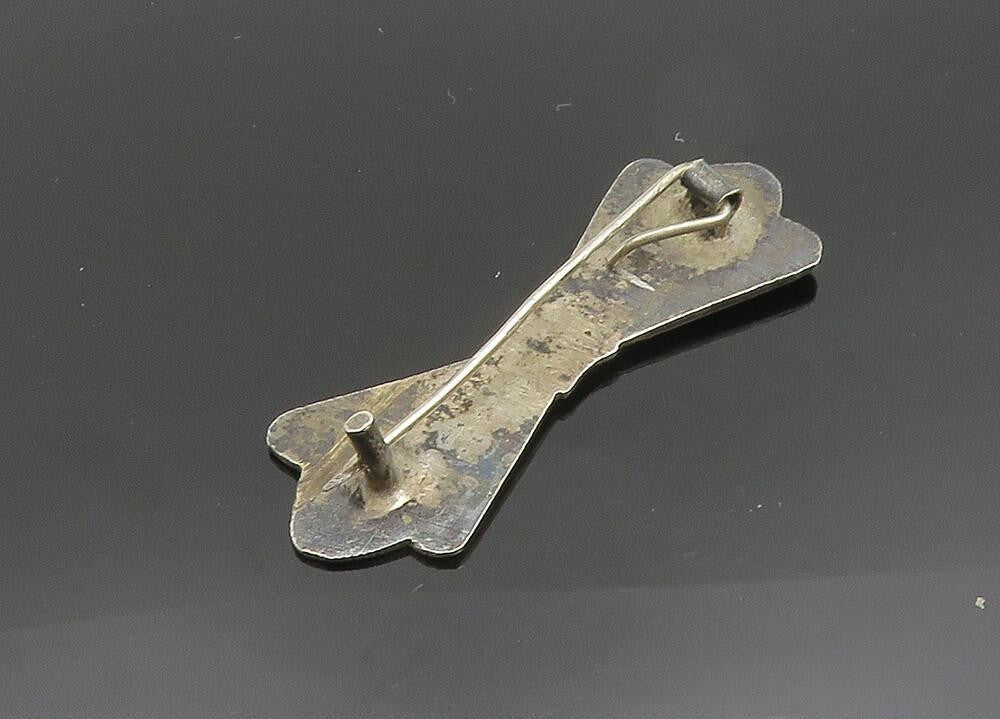 925 Sterling Silver Vintage Brooch Pin EAST EUROPE Antique Floral Bow BP12534
