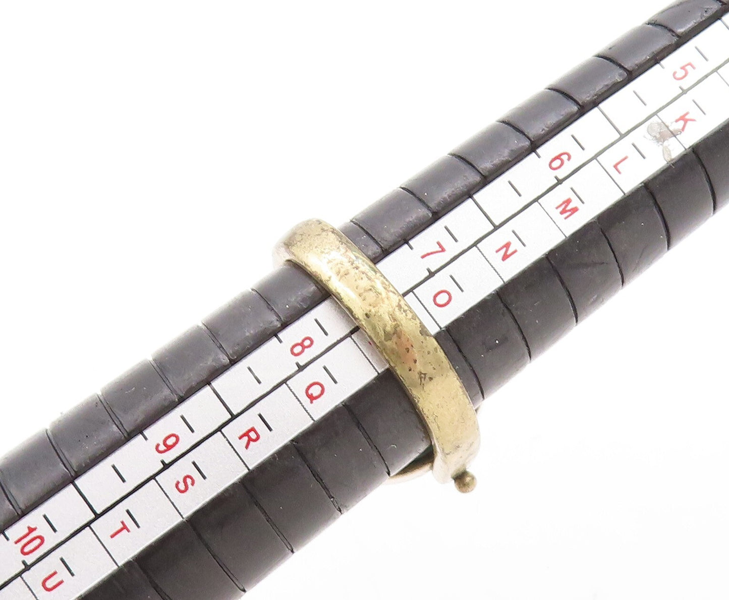 925 Sterling Silver Vintage Ring Gold Plated Double Sided Gemstone Sz 8 RG31256