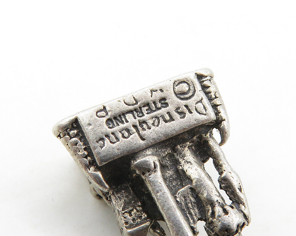 DISNEY 925 Sterling Silver Vintage Petite Disneyland Castle Pendant PT14319