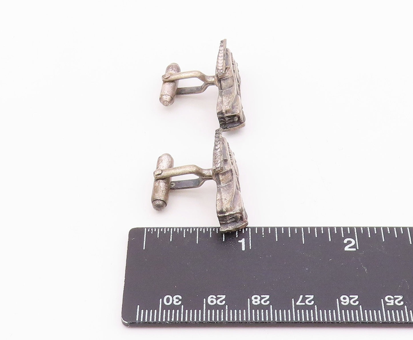 925 Sterling Silver Vintage Antique RCA Service Car Motif Cuff Links TR1306