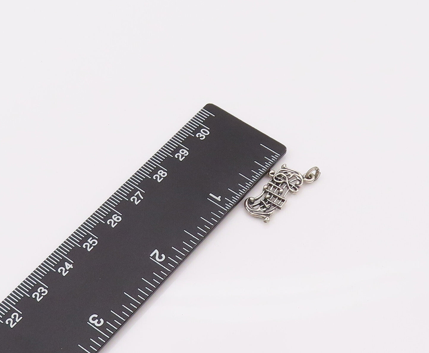 925 Sterling Silver Vintage Mini Musical Scale Cutout Charm Pendant PT22083