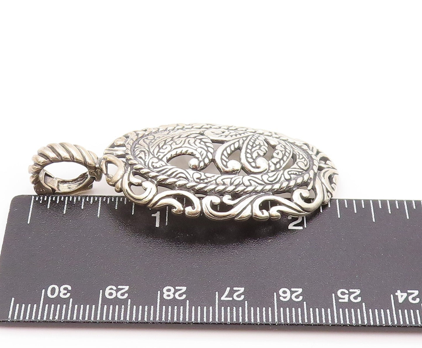 925 Sterling Silver Vintage Pendant CAROLYN POLLACK Floral Design Cutout PT23939
