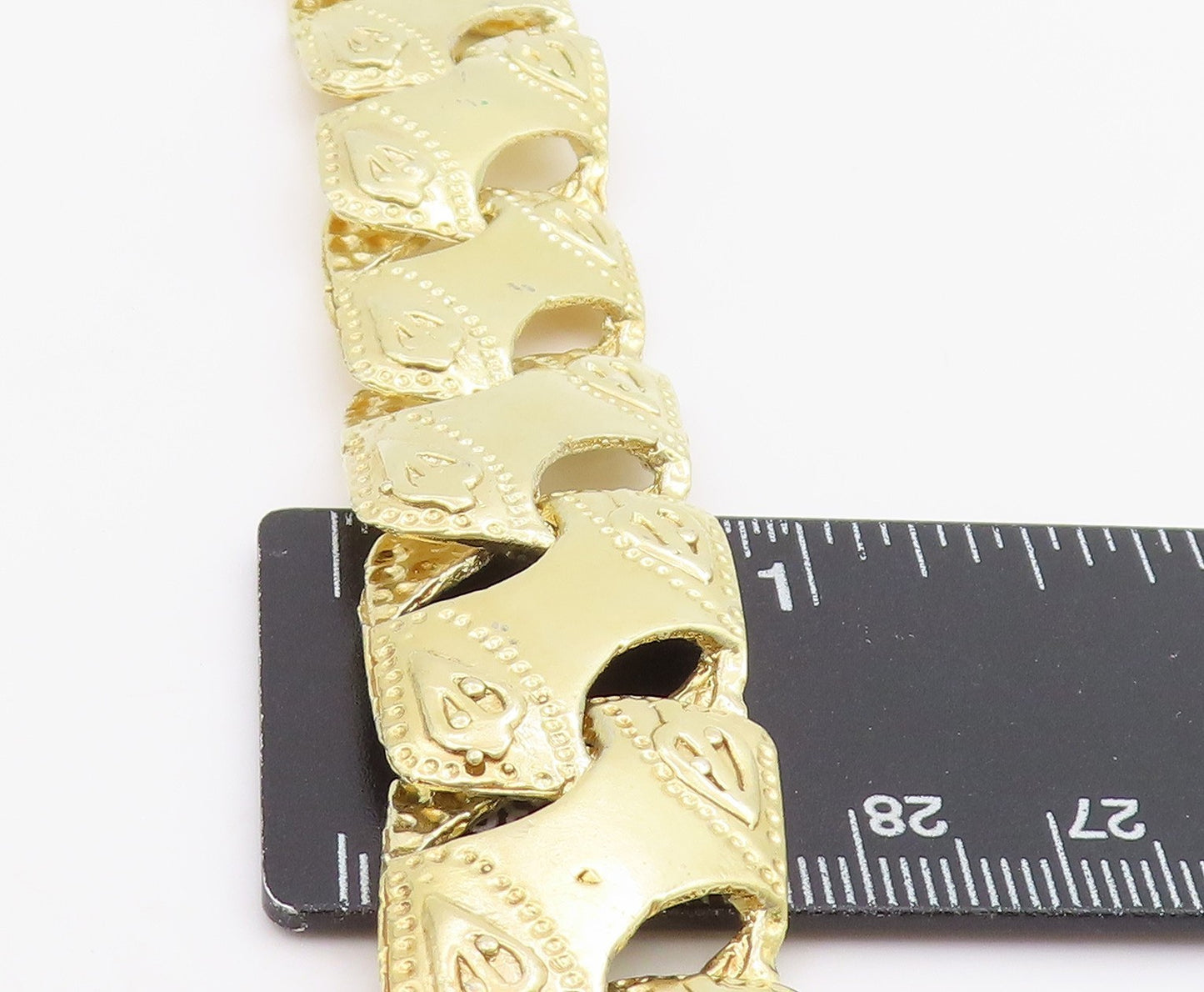 925 Sterling Silver Vintage Necklace Gold Plated Interlocking Cuban Link NE4695
