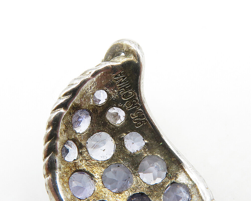 925 Sterling Silver Vintage Tanzanite Cluster Twist Pendant PT14852