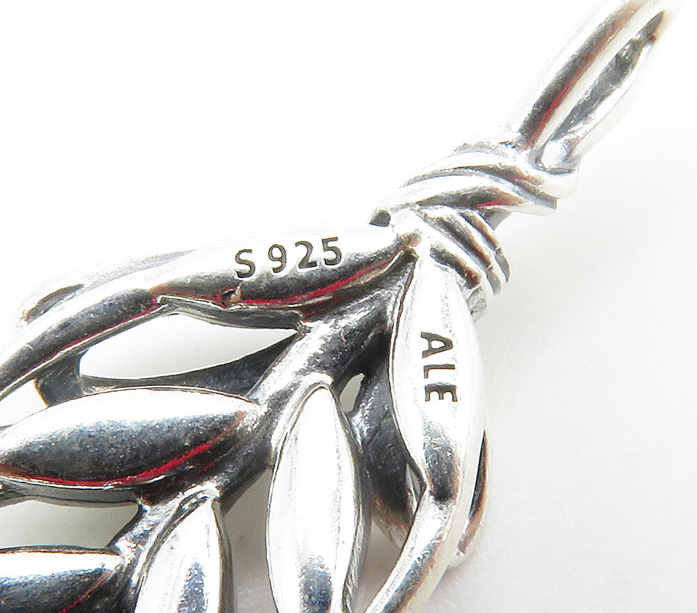 PANDORA 925 Sterling Silver Petite Topaz Shiny Floral Motif Pendant PT11978